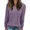 imageMoss Rose Womens Crew Neck Long Sleeve Tunic Shirts Casual Fall Winter Tops Lightweight SweatersPurple