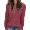 imageMoss Rose Womens Crew Neck Long Sleeve Tunic Shirts Casual Fall Winter Tops Lightweight SweatersWatermelon Red