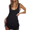 imageMoss Rose Womens Crochet Coverups Backless Bikini Bathing Suit Cover Up Summer Knitted Beach Tank DressBlack