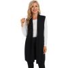 imageMoss Rose Womens Long Knit Cardigan Vest Casual Sleeveless Open Front Draped Duster Vest Available in Plus SizeBlack