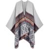 imageMoss Rose Womens Printed Tassel Open front Poncho Cape Wrap ShawlG Gyey