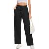 imageMoss Rose Womens Straight Leg Casual Sweatpants Elastic Waisted Workout Pants with PocketsBlack