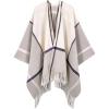 imageMoss Rose Womens Travel Plaid Shawl Wrap Open Front Poncho Cape for Fall WinterPeach Tan