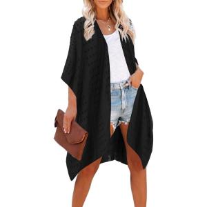 imageMoss Rose Women Summer Bikini Kimono Bathing Suit Cover Ups for SwimwearBlack 1