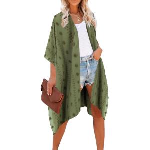 imageMoss Rose Women Summer Bikini Kimono Bathing Suit Cover Ups for SwimwearGreen