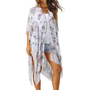 imageMoss Rose Women Summer Bikini Kimono Bathing Suit Cover Ups for SwimwearLight Grey