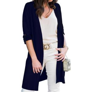 imageMoss Rose Womens Classic Sweaters Cardigan Long Sleeve Knit Coat Outwear with Pocket Available in Plus SizeZ Navy Blue