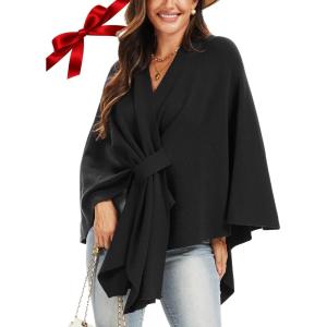imageMoss Rose Womens Elegant Shawl Wraps Soft Open Front Poncho Sweater for Spring Fall WinterA Gift for Women