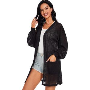 imageMoss Rose Womens Lightweight Cardigan Casual Long Sleeve Open Front Loose Soft Outwear with Pockets