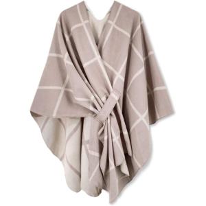 imageMoss Rose Womens Shawl Wrap Poncho Ruana Cape Open Front Cardigan Shawls for Fall WinterAz Crepe and Bone