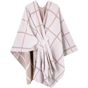 imageMoss Rose Womens Shawl Wrap Poncho Ruana Cape Open Front Cardigan Shawls for Fall WinterAz Sand Oyster