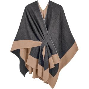 imageMoss Rose Womens Shawl Wrap Poncho Ruana Cape Open Front Cardigan Shawls for Fall WinterGreycamel 2