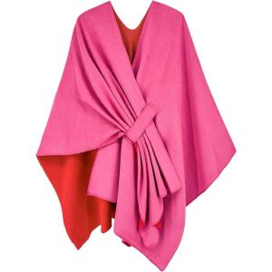 imageMoss Rose Womens Shawl Wrap Poncho Ruana Cape Open Front Cardigan Shawls for Fall WinterRose