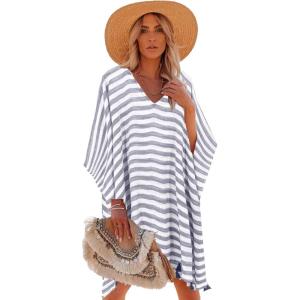 imageMoss Rose Womens Swimsuit Cover up Beach Kaftan for Bathing Suit with Floral PatternBlackwhite