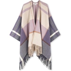 imageMoss Rose Womens Travel Plaid Shawl Wrap Open Front Poncho Cape for Fall WinterG Cupcake