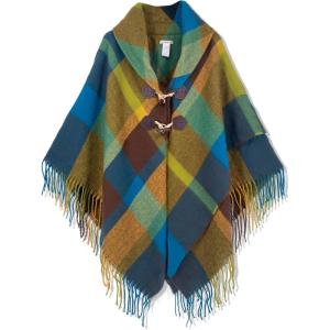 imageMoss Rose Womens Travel Plaid Shawl Wrap Open Front Poncho Cape for Fall WinterMulticolored