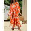 imageMoss Rose Kaftan Dresses for Women V Neck Summer Swimsuit Cover up Caftan Maxi Beach DressesAred Yellow