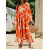 imageMoss Rose Kaftan Dresses for Women V Neck Summer Swimsuit Cover up Caftan Maxi Beach DressesAred Yellow