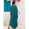 imageMoss Rose Kaftan Dresses for Women V Neck Summer Swimsuit Cover up Caftan Maxi Beach DressesCpeacock Blue