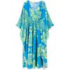 imageMoss Rose Kaftan Dresses for Women V Neck Summer Swimsuit Cover up Caftan Maxi Beach DressesD Blue Yellow