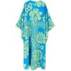 imageMoss Rose Kaftan Dresses for Women V Neck Summer Swimsuit Cover up Caftan Maxi Beach DressesD Blue Yellow
