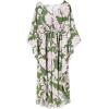 imageMoss Rose Kaftan Dresses for Women V Neck Summer Swimsuit Cover up Caftan Maxi Beach DressesD Green Pink