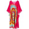 imageMoss Rose Kaftan Dresses for Women V Neck Summer Swimsuit Cover up Caftan Maxi Beach DressesD Hot Pink