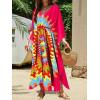 imageMoss Rose Kaftan Dresses for Women V Neck Summer Swimsuit Cover up Caftan Maxi Beach DressesD Hot Pink
