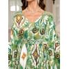 imageMoss Rose Kaftan Dresses for Women V Neck Summer Swimsuit Cover up Caftan Maxi Beach DressesDgreen