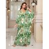imageMoss Rose Kaftan Dresses for Women V Neck Summer Swimsuit Cover up Caftan Maxi Beach DressesDgreen