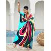 imageMoss Rose Kaftan Dresses for Women V Neck Summer Swimsuit Cover up Caftan Maxi Beach DressesE Colorful 5