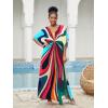 imageMoss Rose Kaftan Dresses for Women V Neck Summer Swimsuit Cover up Caftan Maxi Beach DressesE Colorful 5