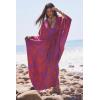 imageMoss Rose Kaftan Dresses for Women V Neck Summer Swimsuit Cover up Caftan Maxi Beach DressesD Magenta Orange Floral