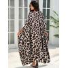 imageMoss Rose Kaftan Dresses for Women V Neck Summer Swimsuit Cover up Caftan Maxi Beach DressesE Leopard