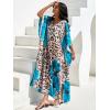 imageMoss Rose Kaftan Dresses for Women V Neck Summer Swimsuit Cover up Caftan Maxi Beach DressesE Leopard Lake Blue