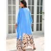 imageMoss Rose Kaftan Dresses for Women V Neck Summer Swimsuit Cover up Caftan Maxi Beach DressesE Leopard Royal Blue
