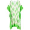 imageMoss Rose Women Caftan Dress V Neck Batwing Sleeve Floral Print Beach Swimsuit Coverup Moo Moos Loungewear Plus SizeA Green White