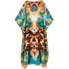imageMoss Rose Women Caftan Dress V Neck Batwing Sleeve Floral Print Beach Swimsuit Coverup Moo Moos Loungewear Plus SizeA Leopard Abstract