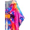 imageMoss Rose Women Caftan Dress V Neck Batwing Sleeve Floral Print Beach Swimsuit Coverup Moo Moos Loungewear Plus SizeA Multicolor Abstract 1