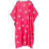 imageMoss Rose Women Caftan Dress V Neck Batwing Sleeve Floral Print Beach Swimsuit Coverup Moo Moos Loungewear Plus SizeA Pink Starfish