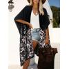 imageMoss Rose Women Summer Bikini Kimono Bathing Suit Cover Ups for SwimwearB Floral Black