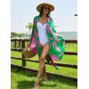 imageMoss Rose Women Summer Bikini Kimono Bathing Suit Cover Ups for SwimwearB Green Floral