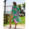 imageMoss Rose Women Summer Bikini Kimono Bathing Suit Cover Ups for SwimwearB Green Floral