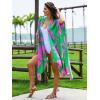 imageMoss Rose Women Summer Bikini Kimono Bathing Suit Cover Ups for SwimwearB Green Floral