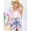 imageMoss Rose Women Summer Bikini Kimono Bathing Suit Cover Ups for SwimwearB Multicolored 2