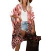imageMoss Rose Women Summer Bikini Kimono Bathing Suit Cover Ups for SwimwearLeopard Print