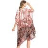 imageMoss Rose Women Summer Bikini Kimono Bathing Suit Cover Ups for SwimwearLeopard Print