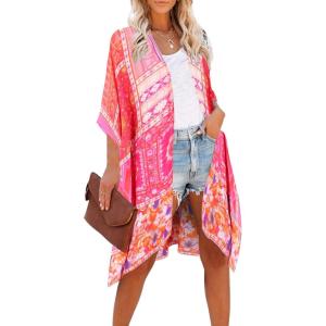 imageMoss Rose Women Summer Bikini Kimono Bathing Suit Cover Ups for SwimwearMulticolor 3
