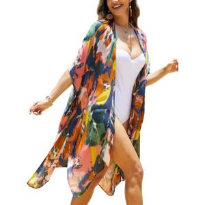 imageMoss Rose Women Summer Bikini Kimono Bathing Suit Cover Ups for SwimwearMulticolor 4