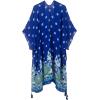 imageMoss Rose Womens Beach Cover up Swimsuit Kimono with Bohemian Floral Print Loose Casual Resort WearB Blue Green